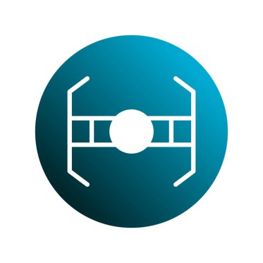Bu resim, birbirine bağlılığın simetrik bir sembolünü içeren soyut bir geometrik tasarım sunar. Tasarım canlı bir mavi eğim çemberinin içinde, modernlik ve teknolojik yenilik duygusunu aktarıyor..