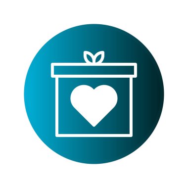 Kalpli, sevgi ve şefkat dolu basit ve zarif bir hediye kutusu grafiği. Sevgililer Günü ya da herhangi bir kutlama için mükemmel..