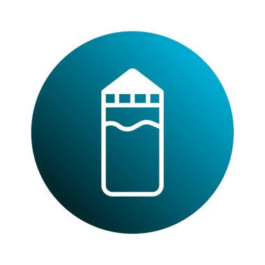 Dairesel bir çerçevede şekillendirilmiş su şişesi ikonu grafiği hidrasyon ve sağlıklı bir yaşam tarzı sürdürme kavramını temsil eder..