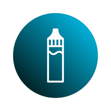 Beyaz bir yelken cihazının minimalist bir çizimi, temiz mavi dairesel arka plan üzerine kurulmuş. Sağlıkla ilgili tasarımlar veya buhar endüstrisi için ideal