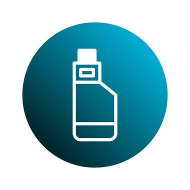 Basit, modern bir ikon elektronik bir vape cihazını temsil ediyor, tepe rengi bir arkaplan üzerine beyaz bir özet çizilmiş, teknoloji ve yaşam tarzı eğilimlerini sembolize ediyor.