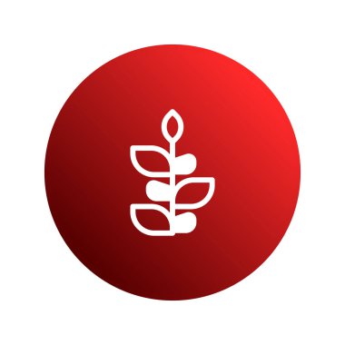 Kırmızı daire arkaplan üzerinde soyut bitki vektör ikonu çizimi, markalaşma ve logo oluşturma için mükemmel. Resim, çeşitli uygulamalar için uygun temiz ve minimalist bir tasarıma sahiptir..