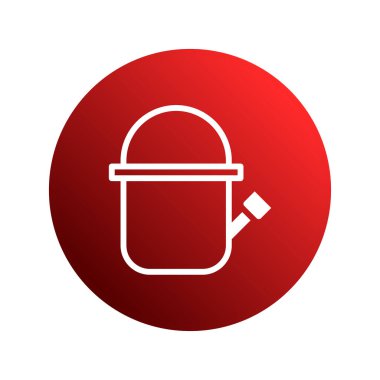 Basit bir beyaz sulama simgesi canlı kırmızı bir daire içinde, bahçeciliği, bitki bakımını veya tarımsal temaları simgeleyen temiz ve minimalist tasarım ile simgeleyebilir..