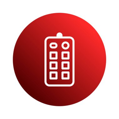 Kırmızı bir daire üzerinde bir uzaktan kontrol simgesinin vektör resmi, teknoloji, tasarım veya arayüzle ilgili projeler için mükemmel.
