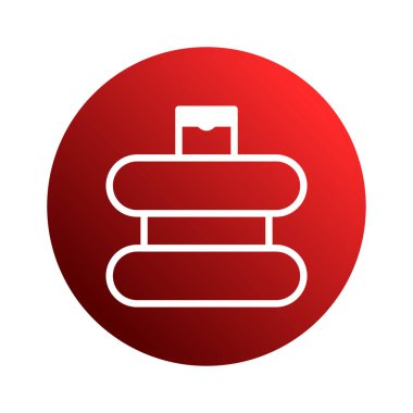 Temiz ve modern bir su şişesi logosu canlı kırmızı bir gradyan çembere karşı, hidrasyonu ve sağlıklı bir yaşam tarzını sembolize ediyor, markaların refahını arttırmak için mükemmel..