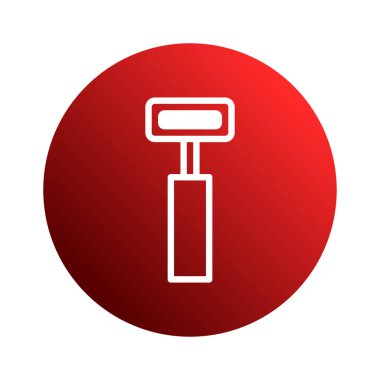 Kırmızı gradyan arkaplandaki minimalist beyaz simge halter egzersiz sembolü içerir. Fitness, spor salonu veya sporla ilgili tasarımlar için ideal.