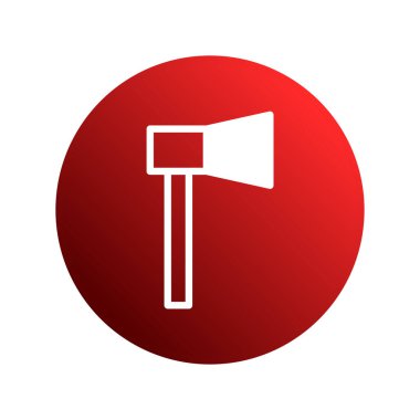 Bu resim beyaz bir balta simgesini içeriyor, canlı kırmızı bir dairenin içinde güzelce saklanmış. Tasarım temiz, basit ve kolayca tanınabilir. Bu da onu çeşitli uygulamalar için uygun kılıyor..