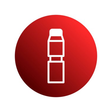 Beyaz bir su şişesi ikonu kırmızı dairesel bir arkaplan üzerine kuruludur. Tasarım sağlıklı bir yaşam tarzını, su ihtiyacını ve temiz içme suyuyla yenilenme kavramını temsil ediyor..