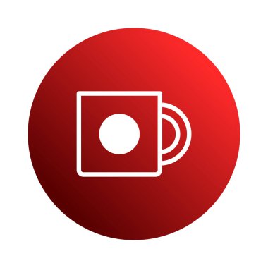 Minimalist bir resim kırmızı dairesel arkaplan üzerinde beyaz çizilmiş bir sabıka simgesi içerir. Çeşitli tasarım amaçları için uygun basit ve temiz bir grafik..