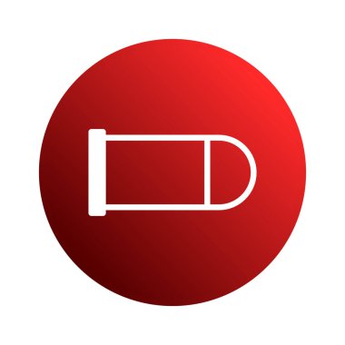 Beyazlı izole bir kurşun ikonu, kırmızı eğimli bir daireye yerleştirilmiş. Silah, savunma ve askeri temalar gibi kavramları temsil eder..