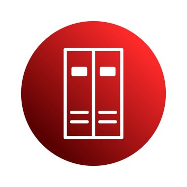 Bir ofis veya iş ortamındaki organizasyon ve belge deposunu sembolize eden, dosya dolabını tasvir eden minimalist bir ikon. Tasarım basitliği ve işlevselliği vurgular.