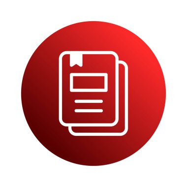 Belge sayfalarının yer aldığı kırmızı grafik simgesi bilgi yönetimi ve arşivleme süreçlerini sembolize eder. İş evrakları, organizasyon ve dosya yönetimini temsil ediyor..