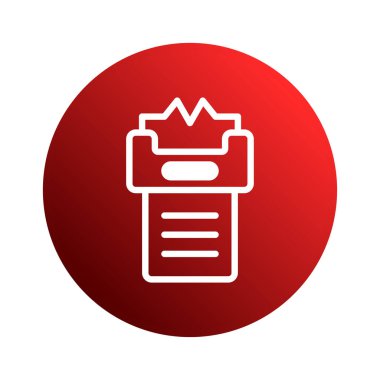 Minimalist bir illüstrasyonda beyaz dokularla dolu beyaz bir kutu, eğimli kırmızı dairesel bir zemin üzerine kurulmuş. Basit, temiz ve modern grafik tasarım ögesi.