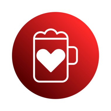 Aşkı ve sevgiyi sembolize eden, kırmızı arka planda kalbi olan bir suratın minimalist çizimi. Sevgililer Günü terfileri ya da romantik temalar için mükemmel..