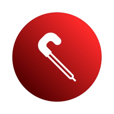 Beyaz şeker kamışı simgesi kırmızı bir daireye kurulur. Bayram temaları, minimalist grafik tasarım ve mevsimlik arka planlar için mükemmeldir..