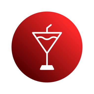 Martini bardağının minimalist bir simgesi. Kokteyl barlarını, içkileri ve kutlamaları temsil etmek için mükemmel..