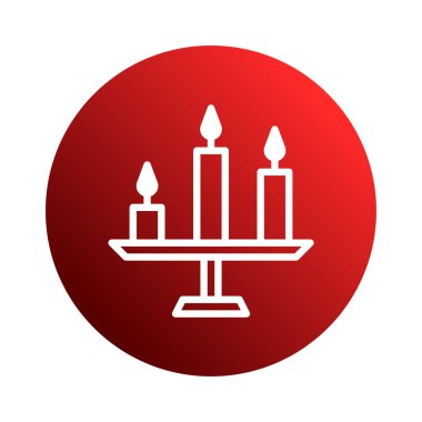 Kırmızı zemin üzerinde bir mum süslemesi, tatil veya kutlama tasarımları için uygun sıcaklığı ve şenlikli atmosferi çağrıştırıyor..