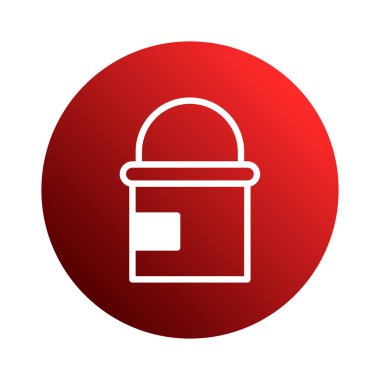 Kırmızı eğimli bir daireye yerleştirilmiş bir kilidin minimalist bir illüstrasyonu, modern dijital bir manzarada güvenliği, veri korumasını ve mahremiyeti simgeliyor..