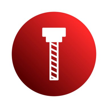 Kırmızı çemberin merkezindeki matkabın basit bir grafik çizimi. İnşaat, DIY projeleri veya mekanik kavramları temsil etmek için ideal.