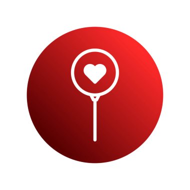 Bu canlı görüntü kalp şeklinde bir lolipopu çarpıcı kırmızı bir arka plana karşı sergiliyor, Sevgililer Günü için mükemmel, romantik jestler, ya da tatlı hediye temalı tasarımlar. Basit ama zarif simge aşk ve tutku yayıyor..