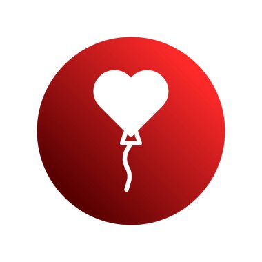 Kırmızı daire içinde kalp şeklinde bir balonun bulunduğu bir ikon, aşkı ve kutlamaları simgeliyor. Sevgililer Günü için mükemmel ya da basit bir grafik tasarımla sevgiyi ifade etmek için..