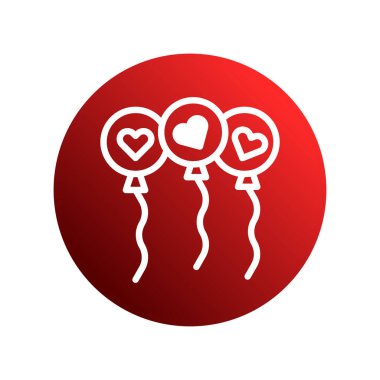 Bu hoş görüntü, her biri bir kalple süslenmiş üç balonu canlı kırmızı bir zemin üzerinde tasvir ediyor. Aşkın, kutlamanın ve sevecen anların özünü özetliyor..