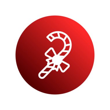 Kırmızı çemberdeki şeker kamışı ikonu Noel tasarımlarına bir tutam tatlılık katmak için mükemmel. Noel kutlaması sunar, mutlu Noeller.