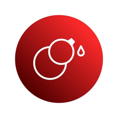 Görüntü, sıvı takviyesi ya da ilaç tedavisine ihtiyacı olan hastaların hidrasyon terapisini ve tıbbi tedavisini sembolize eden beyaz bir ikona sahip kırmızı bir daire gösteriyor..