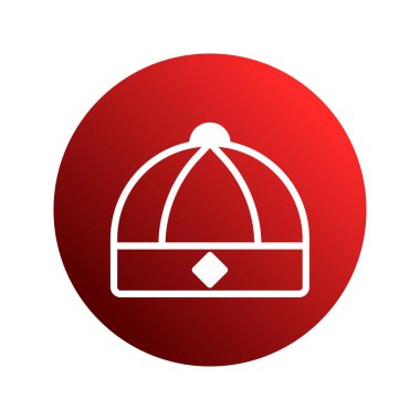 Bu resim, geleneksel bir Çin şapkasının basit ve zarif bir simgesini gösteriyor. Yeni yıl kutlamalarında sıklıkla kullanılan zenginliği ve iyi kaderi simgeliyor..