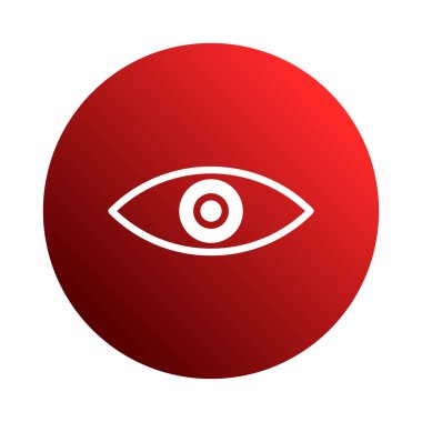 Minimalist kırmızı göz ikonu tasarımı, görüşü, sağlığı ve farkındalığı sembolize eder. Tıbbi, sağlık ve dizaynla ilgili projeler için uygundur.