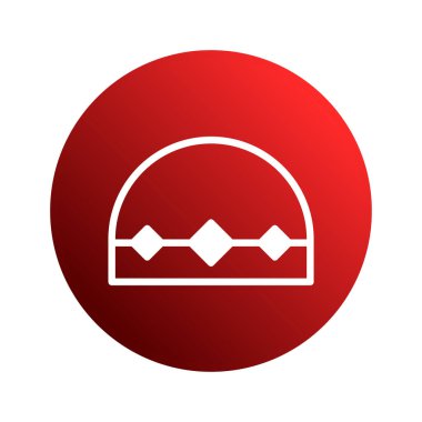 Bu resim, eğimli kırmızı arkaplanda kare aksanlı bir fırının minimalist geometrik tasarımını içerir. Aşçılık, tasarım veya soyut projeler için mükemmel..