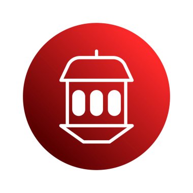 Bir kuş besleyicisini tasvir eden minimalist kırmızı bir ikon, vahşi yaşamı sembolize ediyor ve doğal ortamlarda kuşlara besin sağlıyor..