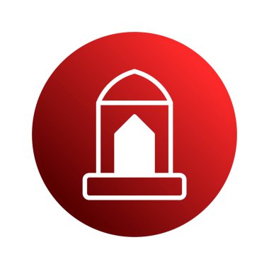 İslami mimari bir sembolün yer aldığı minimalist bir tasarım, canlı kırmızı bir çemberin beyaz ana hatlarıyla temsil ediliyor. Bu amblem kültürel miras, inanç ve modernliği çağrıştırıyor..