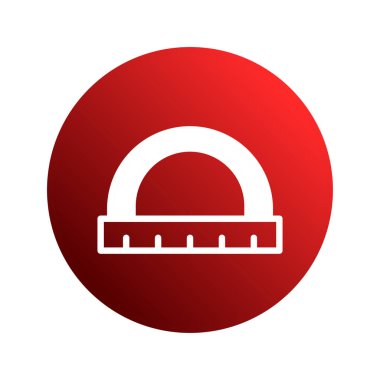 Kırmızı dairenin içindeki bir iletkenin basit bir vektör çizimi. Matematiği, mühendisliği ya da kesin ölçümleri temsil ediyor. Beyaz arkaplanda izole.