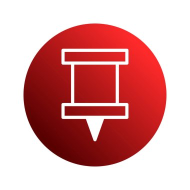 Kırmızı iğne simgesi konumu, yer imi ve görev hatırlatıcılarını temsil eder. Bu sembol önemli bilgileri iletmek için kullanıcı arayüzü tasarımı için idealdir.