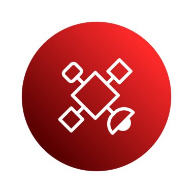 Küresel iletişimi ve teknolojik yeniliği temsil eden uydu çanak ikonu. Bağlantı kavramları, uzay keşfi ve modern dijital ağlar için mükemmel..