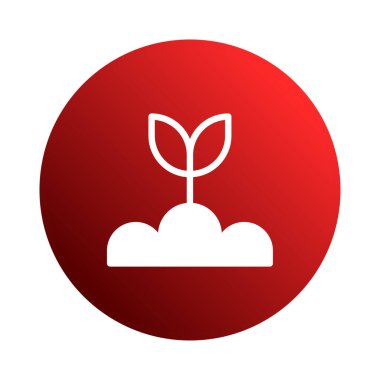 Topraktan çıkan, büyümeyi, sürdürülebilirliği ve temiz ve modern bir tasarımın umut verici geleceğini sembolize eden basitleştirilmiş bir bitki filizini içeren bir ikon..