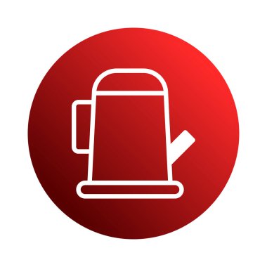 Kırmızı ve beyaz sulama, bahçe ve tarım faaliyetleri için vektör illüstrasyon ikonu, ev ve hobiler için basit bir bahçe tasarım ekipmanı.