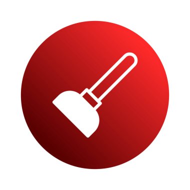 Şekil verilmiş pompa simgesi gradyan kırmızı bir zemin üzerinde. Tesisat çözümlerini ve bakımı sembolize ediyor. Web siteleri, mobil uygulamalar ve sunumlar için idealdir..