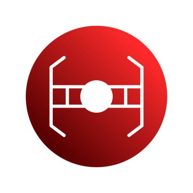 Beyaz renkli çarpıcı bir geometrik sembol canlı kırmızı bir daire üzerine kurulur ve modern ve görsel olarak çekici bir tasarım yaratır. Temiz çizgileri ve simetrik şekli onu çeşitli grafik uygulamaları için ideal kılar..