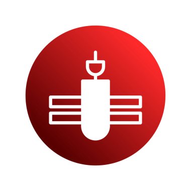 Soyut bir grafik simgesi mühendisliği veya teknik uzmanlığı sembolize eder. Görüntü, gradyan arkaplan ile basit bir tasarım içerir..