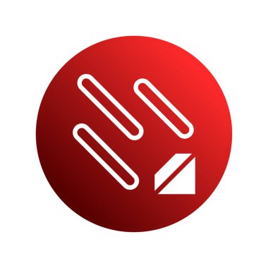 Kırmızı zemin üzerinde yuvarlak çizgiler ve geometrik şekiller bulunan, çeşitli iş ve yaratıcı amaçlar için uygun minimalist bir logo tasarımı..