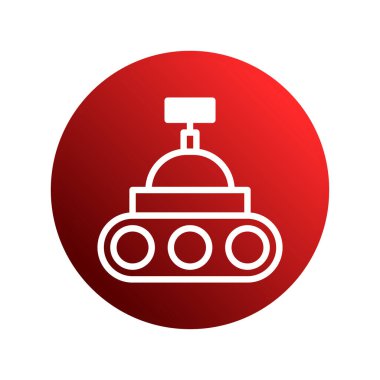 Tasarım projelerinde keşif, teknoloji ve yenilik temalarının iletilmesi için ideal, gelecekçi bir gezginin temiz ve minimalist bir çizimi.