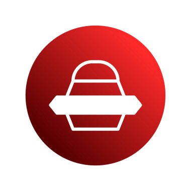 Uçan dairenin minimalist bir simgesi, canlı kırmızı eğimli arkaplan üzerine kurulmuş. Uzayı, teknolojiyi ya da bilinmeyeni temsil etmek..