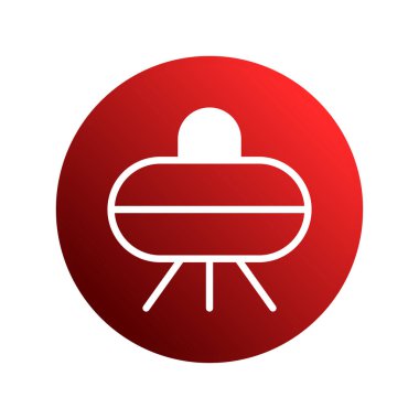 Kırmızı bir UFO daire ikonunun çarpıcı bir gösterimi, teknolojiyi, bilimi ve dünya dışı yaşamın entrikalarını sembolize ediyor. Bu büyüleyici tasarım gizemi ve keşfi çağrıştırıyor..