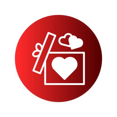 Kalpli bir hediye kutusunun basit bir çizimi, aşk ve romantizmi ifade etmek için ideal. Sevgililer Günü tasarımları ve özel durum grafikleri için mükemmel..