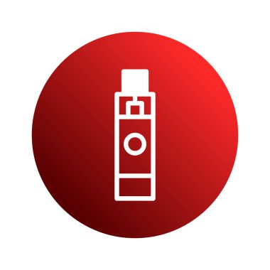 Buharlaştırıcı siluetinin teknolojiye veya yaşam tarzıyla ilgili projelere uygun, kırmızı eğimli bir arkaplana karşı basit ve modern bir çizimi.