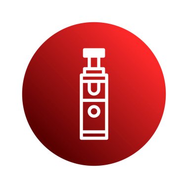 Beyaz bir kalem simgesinin bulunduğu temiz ve modern bir illüstrasyon kırmızı dairesel bir zemin üzerine kuruludur, buhar eğilimi ve teknolojik gelişmeleri temsil eder..