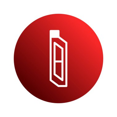 Motor yağı şişesi ikonu, motor bakımını, araç bakımını ve otomotiv hizmetlerini sembolize ediyor. Kırmızı daire arkaplanında basit ve etkili bir grafik sunuluyor.