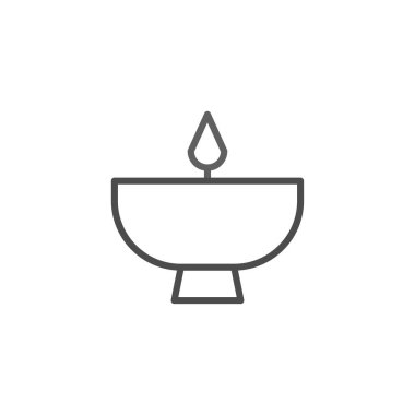 Minimalist bir çizgi, hafif bir alevle bir gaz lambası çiziyor. Huzur ve sükunet hissi uyandıran bu sanatsal illüstrasyon inanç, ışık ve kültür mirasını simgeliyor. Şey...